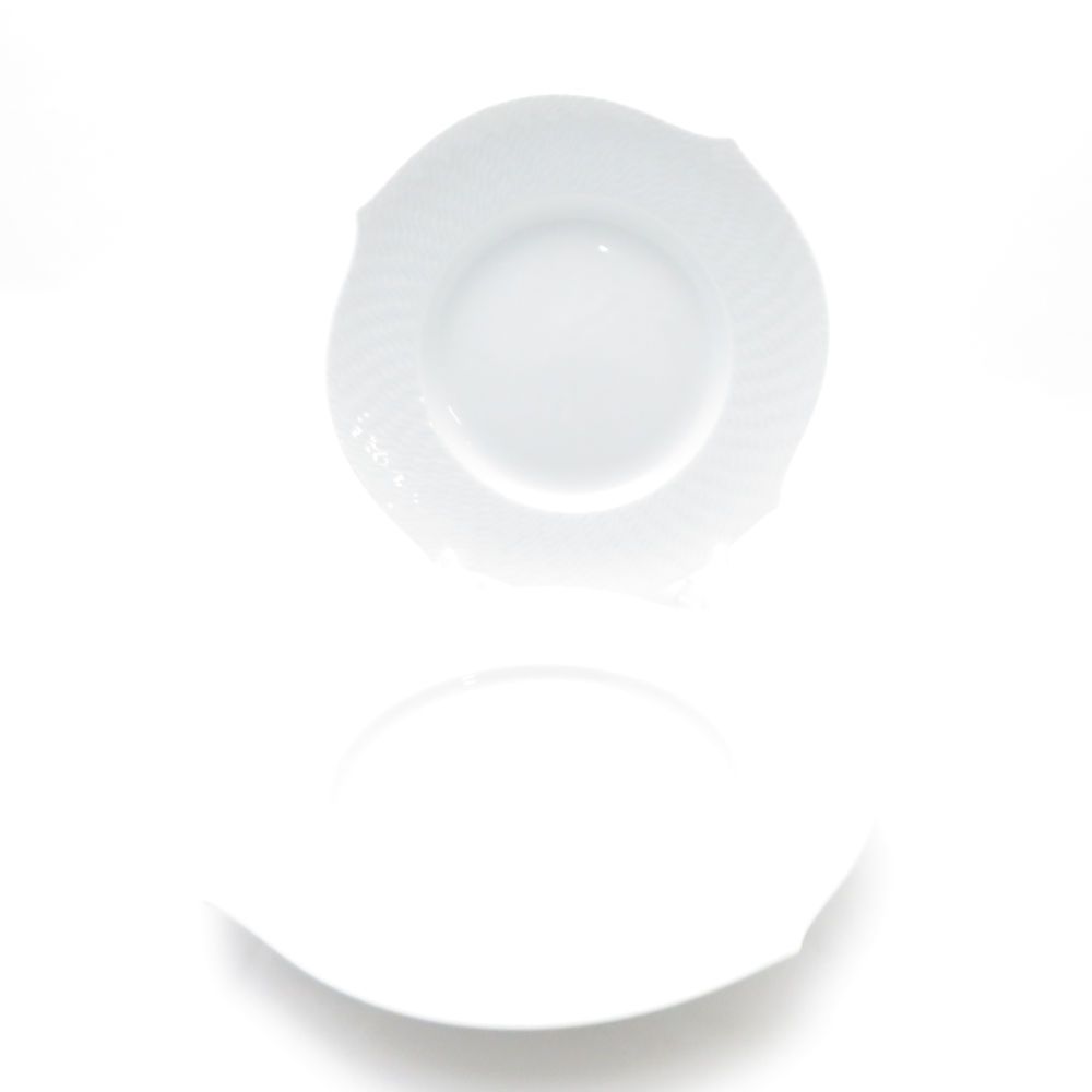 未使用 MEISSEN マイセン 波の戯れ ホワイト 中皿 2枚 ペア 19cm 