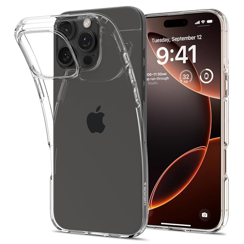 【17年社歴の技術力】Spigen iPhone16Pro ケース クリア 透明 TPU ソフト バンパー 耐衝撃 米軍MIL規格 リキッド・クリスタル ACS07984 (クリスタル・クリア) 0