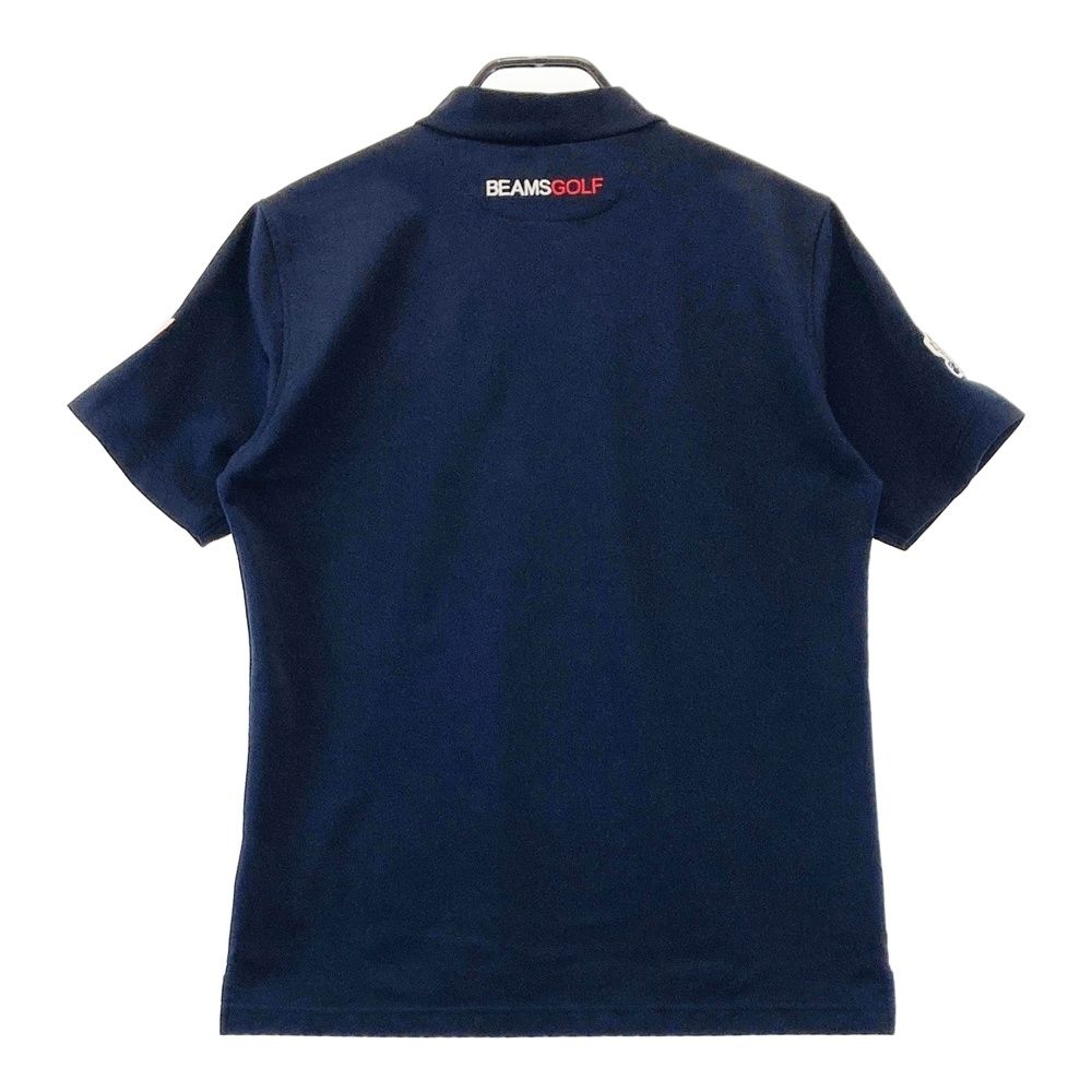 【美品】BEAMSGOLF ネイビー モックネックシャツM サイズ：M BEAMS GOLF ビームスゴルフ モックネック半袖Tシャツ