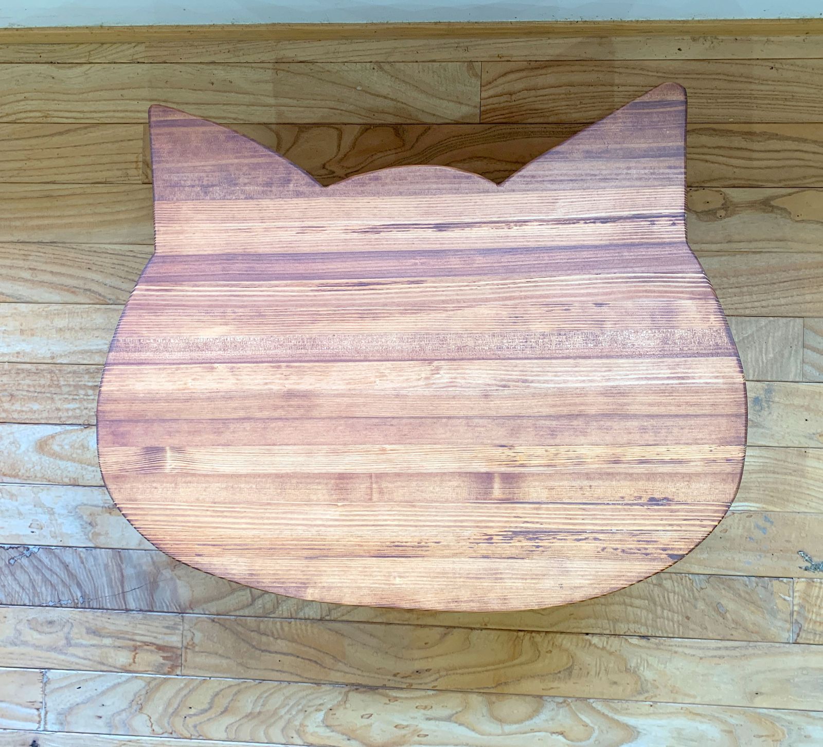 杉のねこちゃぶ台 ブラウン塗装 折りたたみテーブル T145