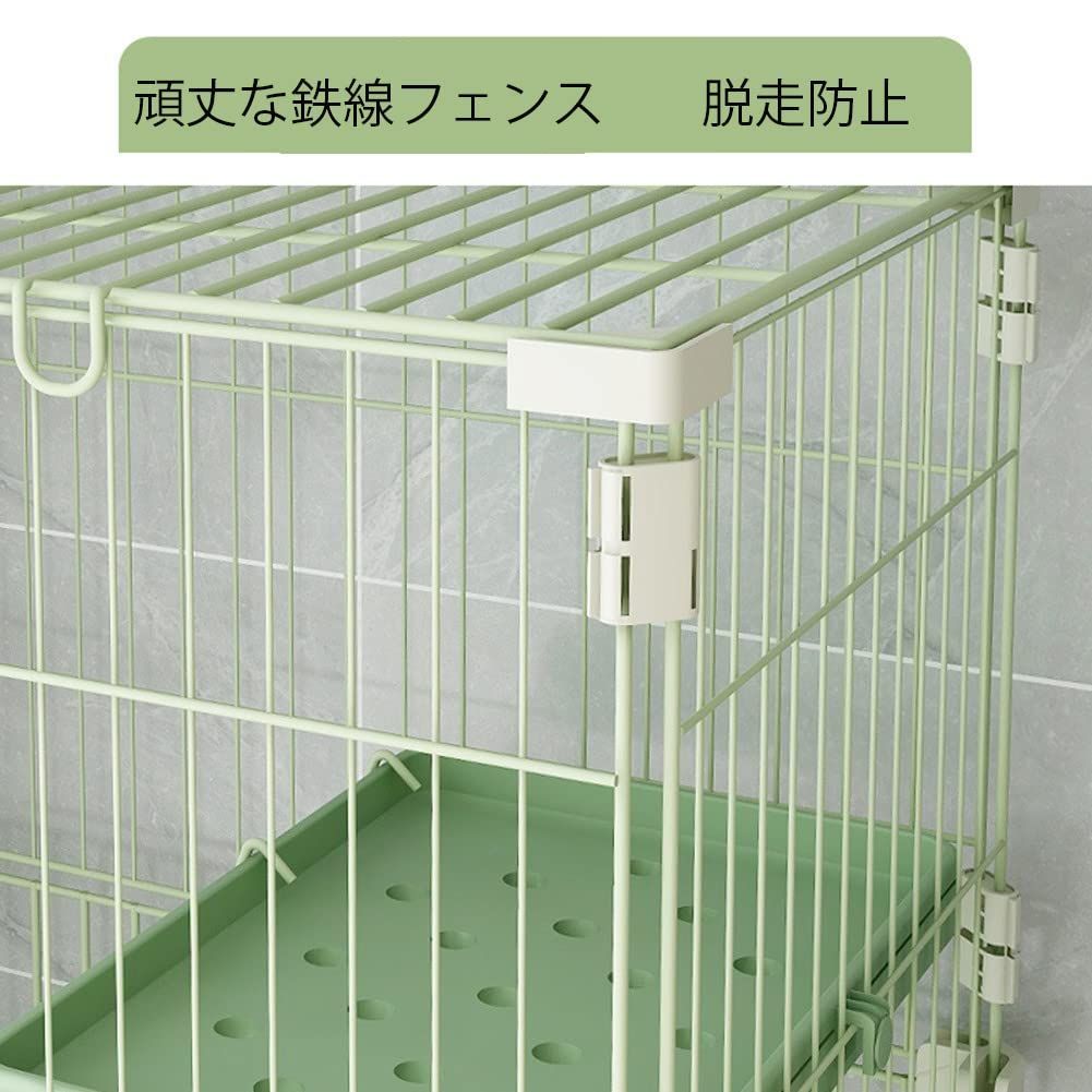  ネコハウス 横幅75 cｍ×奥行47 cm×高さ89 cm 猫ケージ3段 脱走防止 多段 掃除しやすい ドア付き 組み替え自由 キャットケージ 折りたたみ 簡単組み 3段 ケージ グリーン 猫 DINGHANG その他 猫用品
