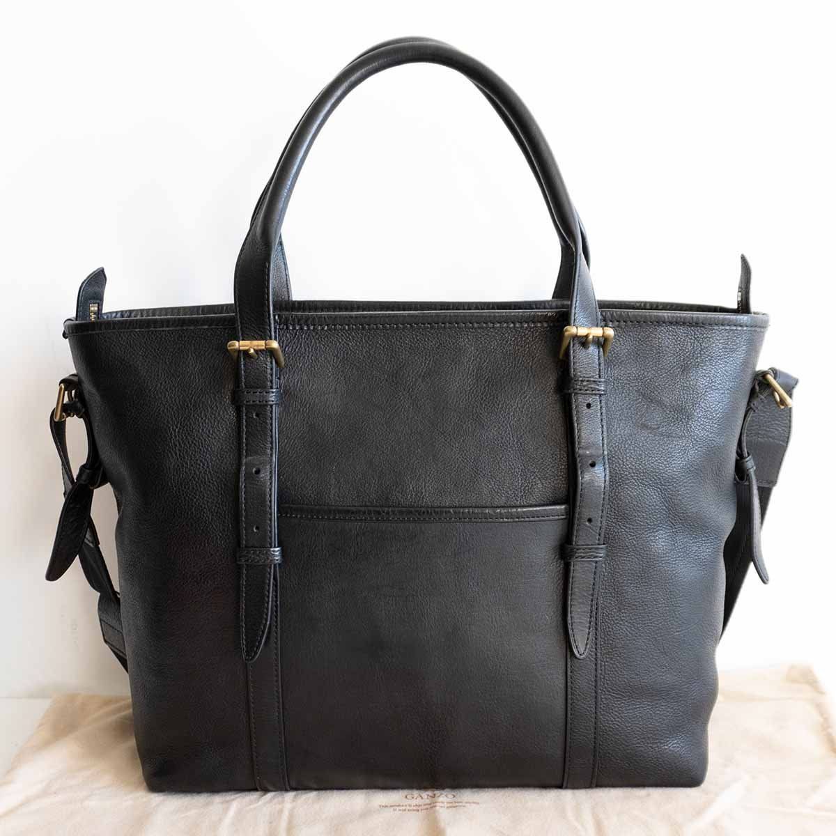 美品】GANZO 【7QS-H (ナナキューエス-エイチ)トートバッグ】 ブラック 
