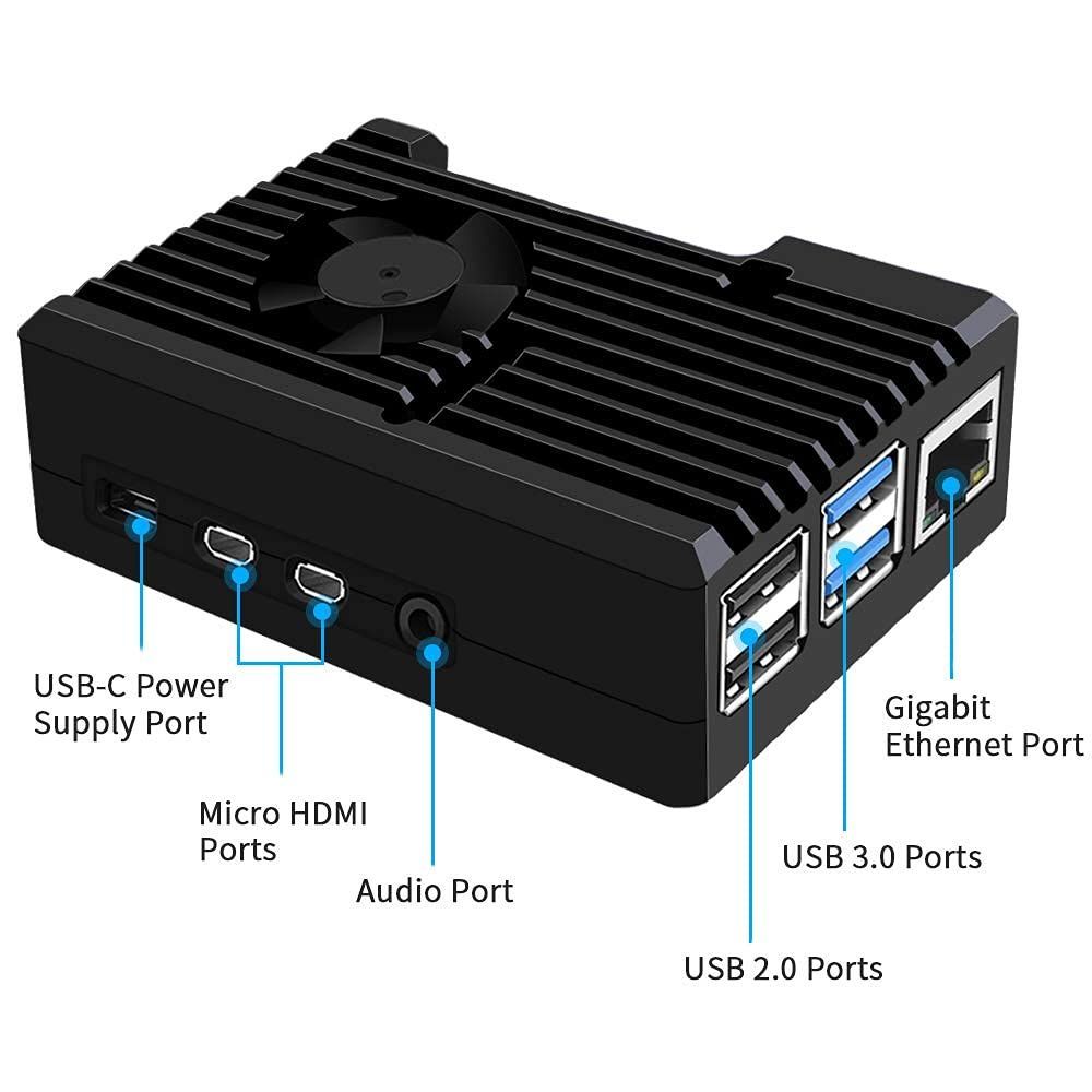 アーマーケース PWM 制御可能なファン付き Raspberry Raspberry Pi 4