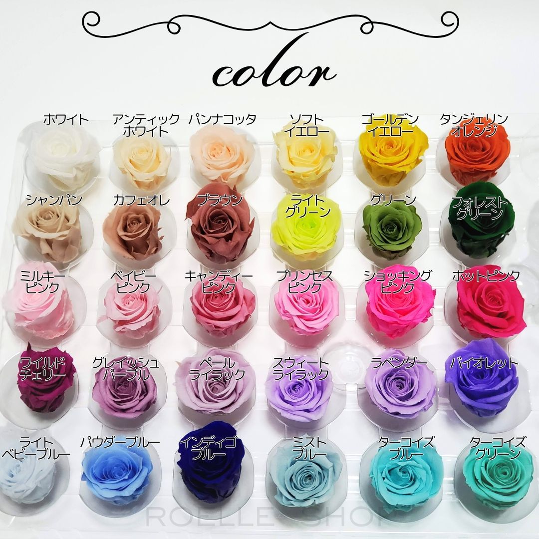 ローズヘッド バラヘッド プリザーブドフラワー 1色 30輪
