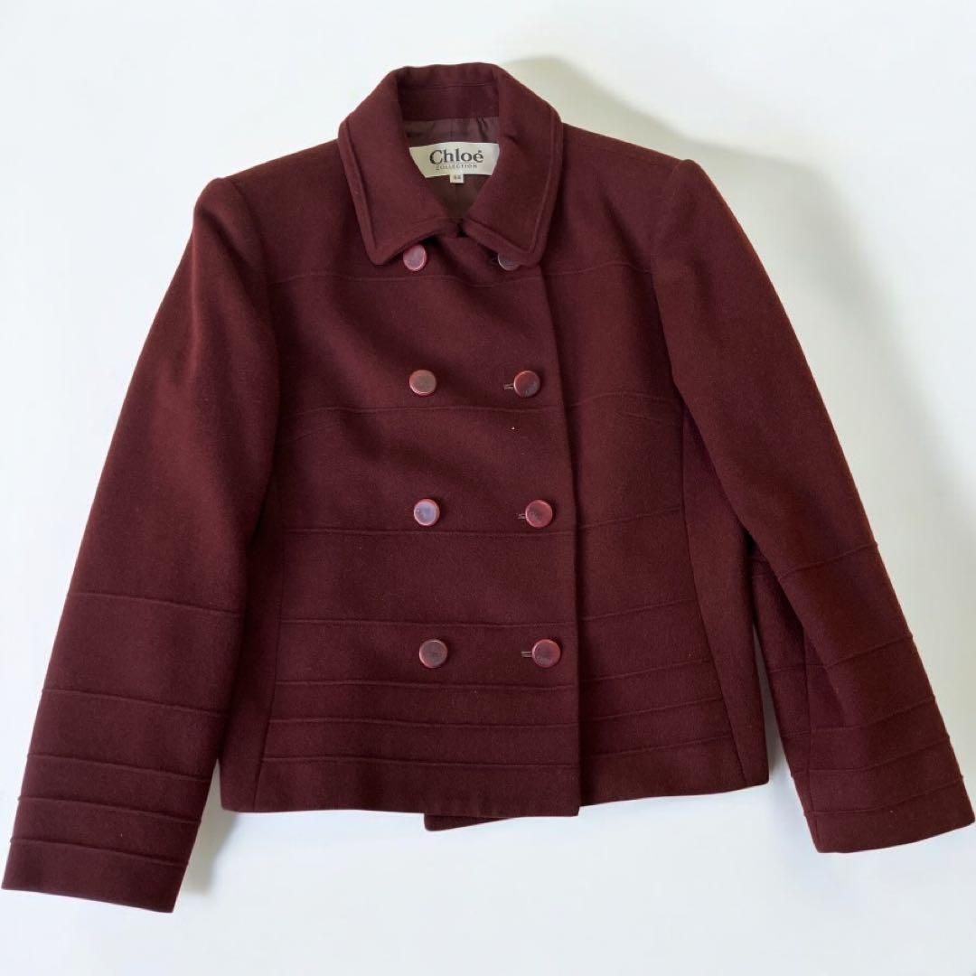 Chloé ボルドー クロエ ジャケット ダブル アンゴラ 高級素材