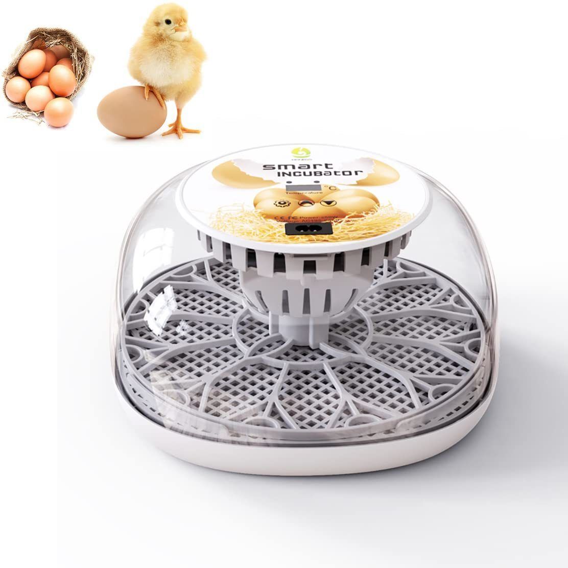 ☆㉗自動孵卵器 ふ卵器 温度表示 自動転卵/加湿 鶏卵16個入卵可能