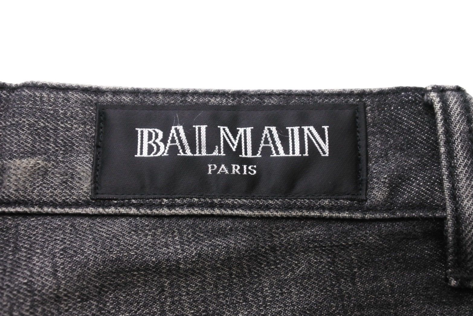 BALMAIN バルマン デニムパンツ ブラック ダメージ ウォッシュド