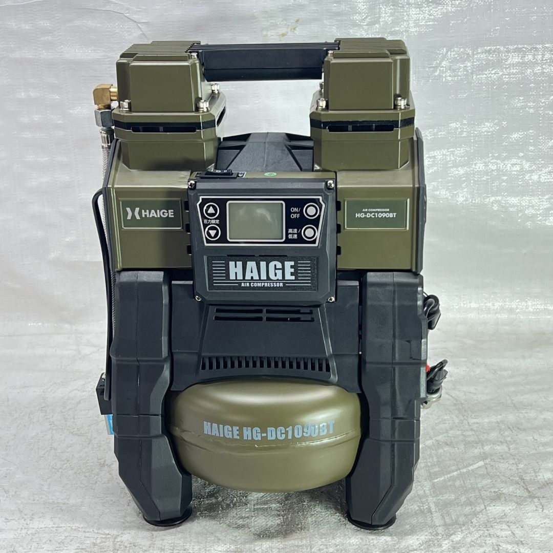 ♥品 エアーコンプレッサー 100 V 5 L アルミタンク オイルレス AC電源|バッテリー充電式ハイブリッド 静音 小型 軽量 業務用 HG- 530-4