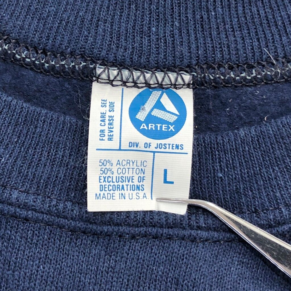 90年代 USA製 ARTEX アルテックス カレッジ スウェット ネイビー