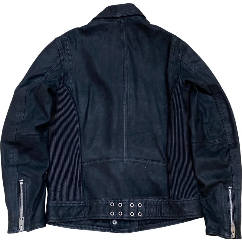 国内正規品】DIESEL メンズ 牛革 レザージャケット ブラック Mサイズ 