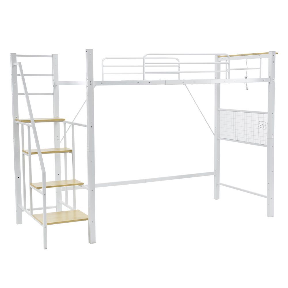【ホワイト】システムベットロフトベッドシングル 耐荷重150kg 高さ173cm ホワイト】システムベット ロフトベッド シングル コンセント