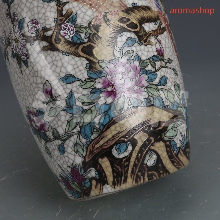 高品質 官窯焼き 粉彩描金 磁器 花瓶 景徳鎮 置物 中国陶磁 中国