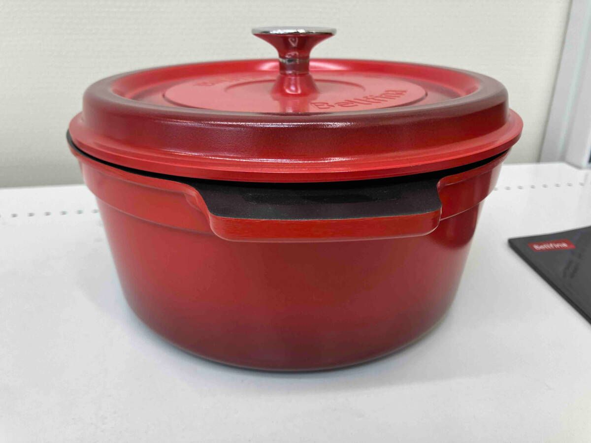 新品未使用Bellfina両手鍋無水鍋料理22cm 赤 キッチン調理器具 ベルフィーナ 無水鍋 新品 22cm メニュー集本 - メルカリ