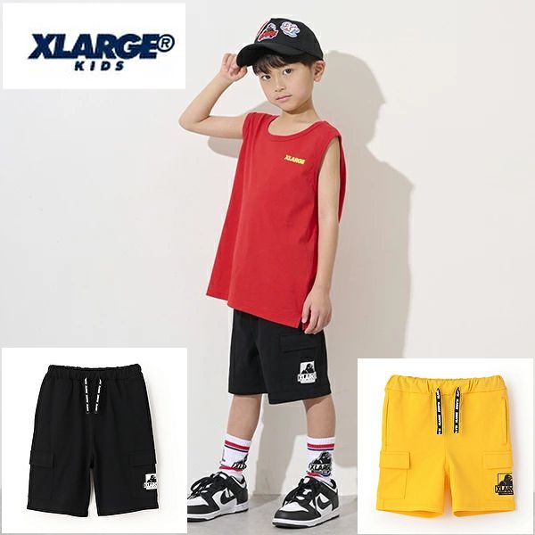 エクストララージキッズ XLARGE KIDS 春夏 ワークショートパンツ クロ色のみ 130cm140cm キッズ ズボン 子供服 男児