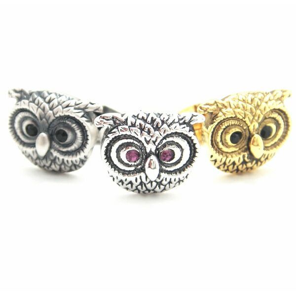 瞳がキラリ フクロウ カフス カフスボタン カフリンクス cufflinks cuffs メンズ 男性 ユニーク おもしろ 面白 面白い 動物 植物シリーズ スーツアクセサリー専門店 父の日 ギフトにも 誕生日 プ