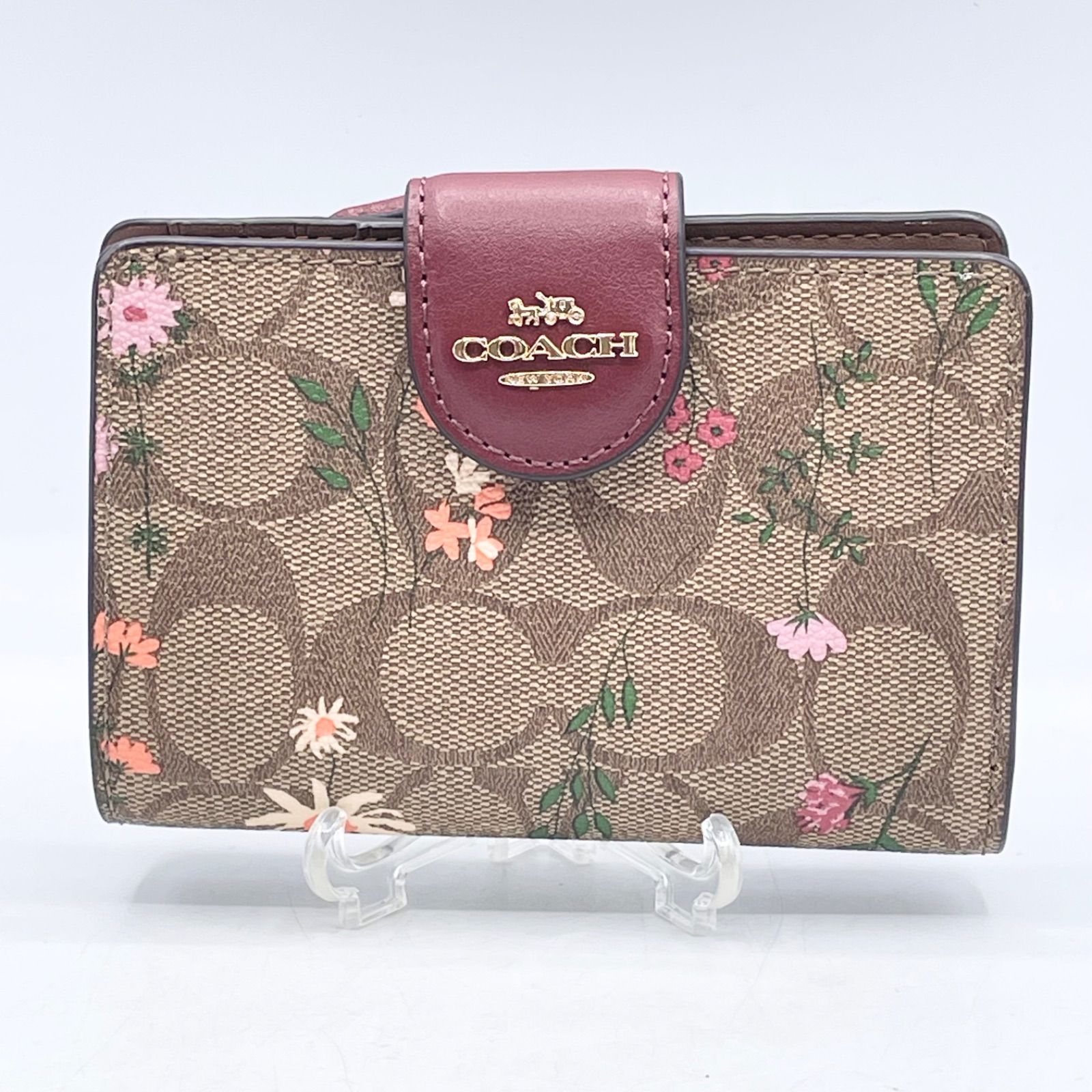 COACH 二つ折り財布新品新作カーキーシグネチャー コーチ 二つ折り財布 財布 レディース シグネチャー ペッパー