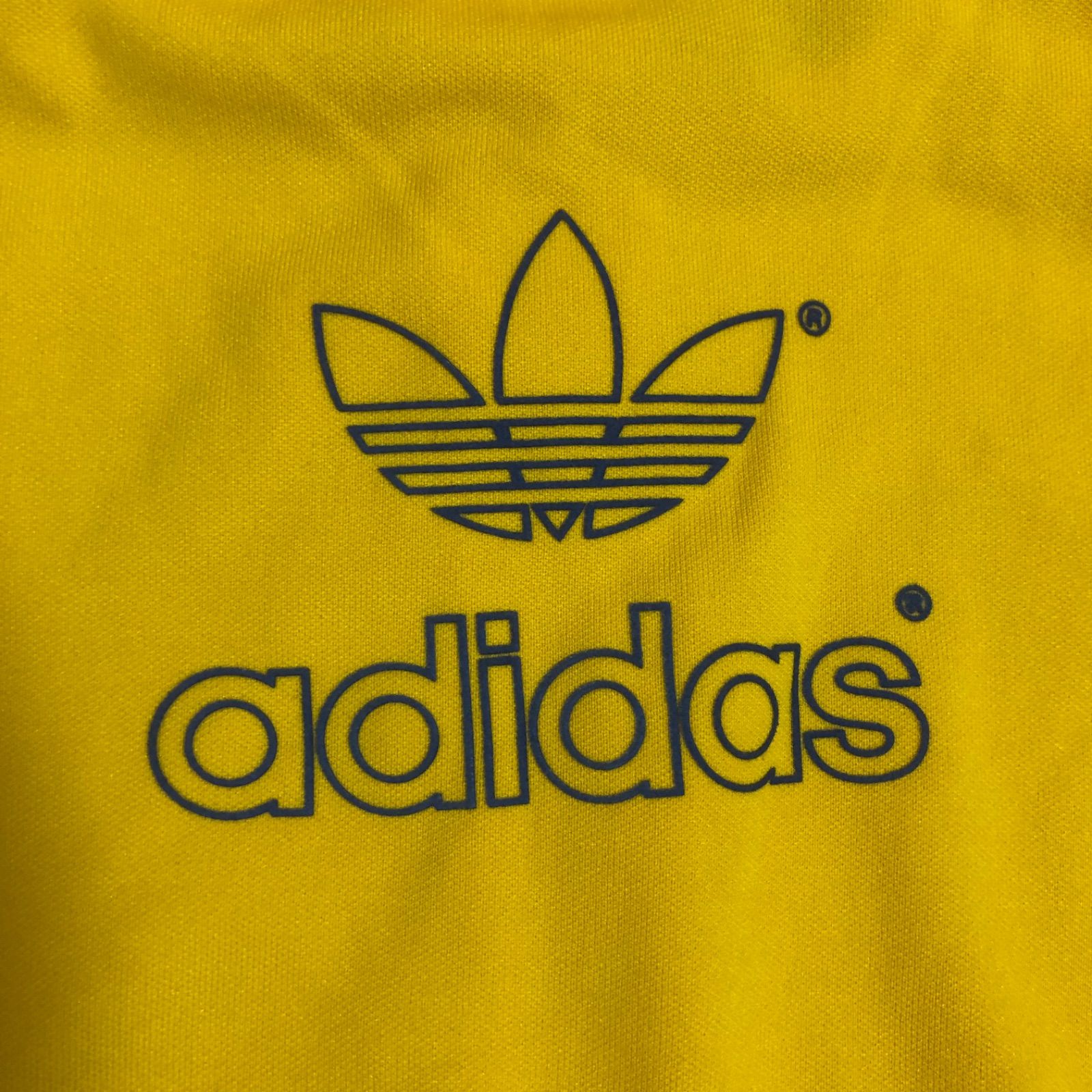 adidas トラックジャケット イエロー ブルー XL ジャージ ハイネック 