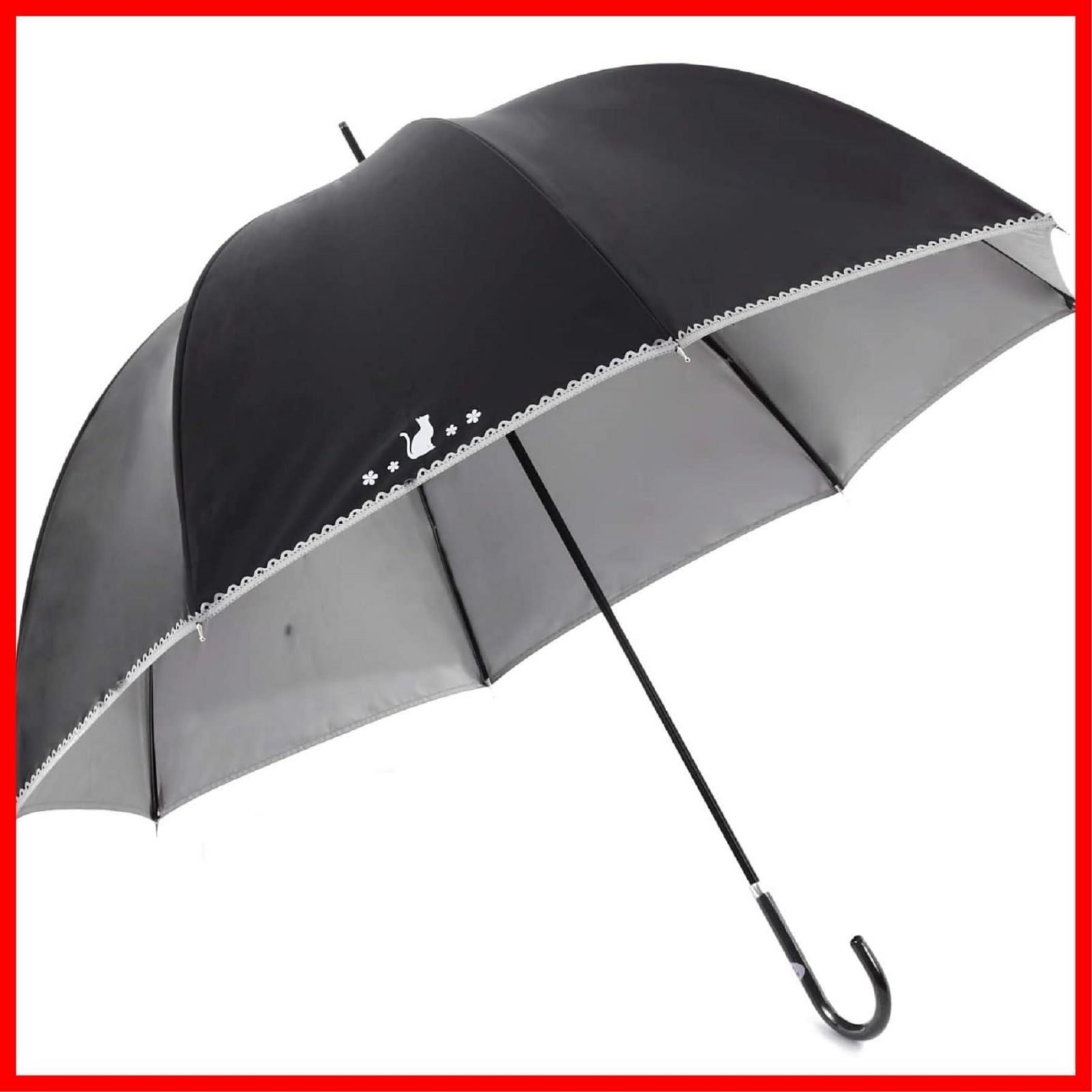 UVカット 紫外線遮蔽率 ドーム型 かわいい おしゃれ 日焼け対策 猫柄 雨傘 晴雨兼用傘 99 9 遮光率 完全遮光 手開き 長傘 遮光 100 レディース 日傘