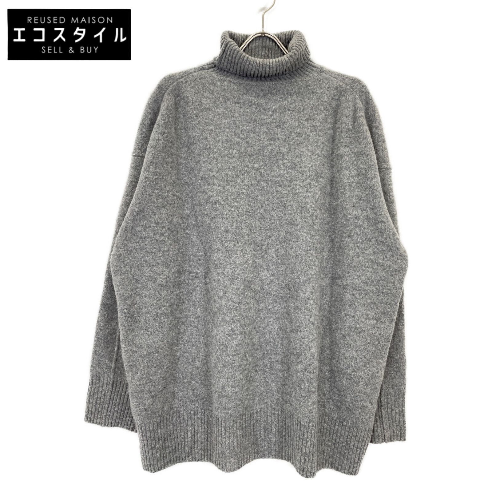 LE CIEL BLEU ルシェルブルー 24AW ｸﾞﾚｰ ｳｰﾙｶｼﾐﾔ ﾀｰﾄﾙﾈｯｸﾆｯﾄ 36