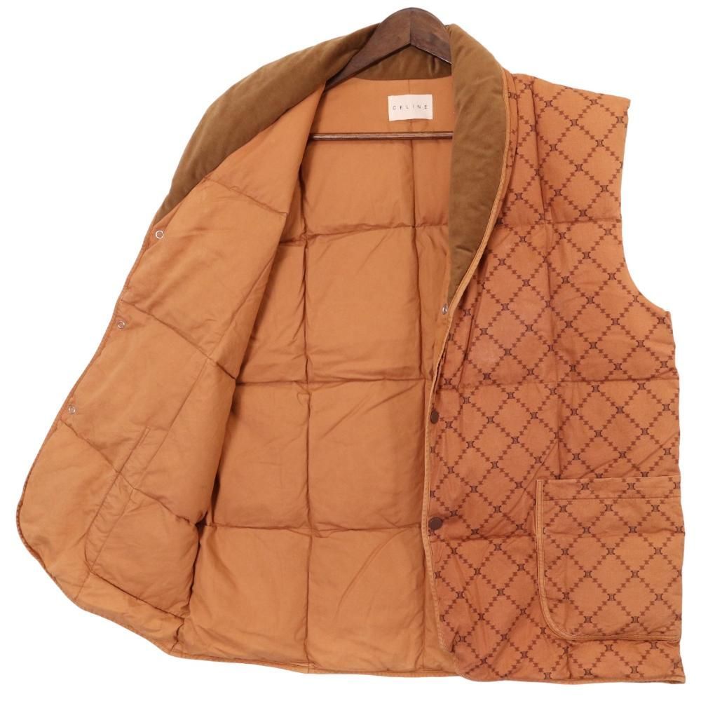 CELINE ダウンベスト トリオンフ 総柄 西川産業 グレー XL位 驚きの