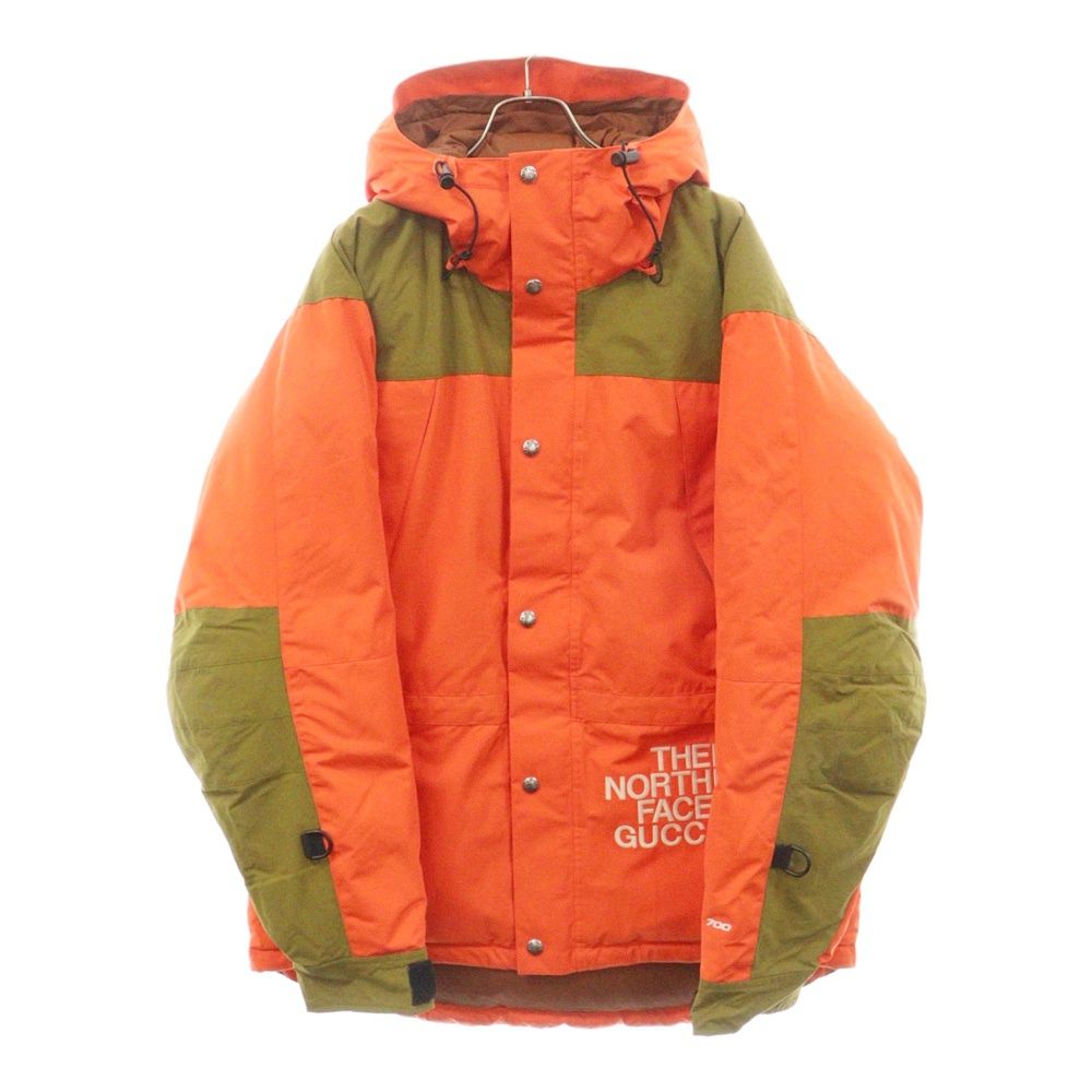 GUCCI (グッチ) 21AW ×THE NORTHFACE MOUNTAIN GUIDE DOWN JACKET ×ノースフェイス マウンテンガイド ダウンジャケット 663758 XLX45 オレンジ/カーキ
