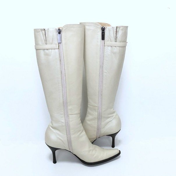 ○ANNE KLEIN アンクライン レザーロングブーツ 35 1/2/am-A-186-5182 