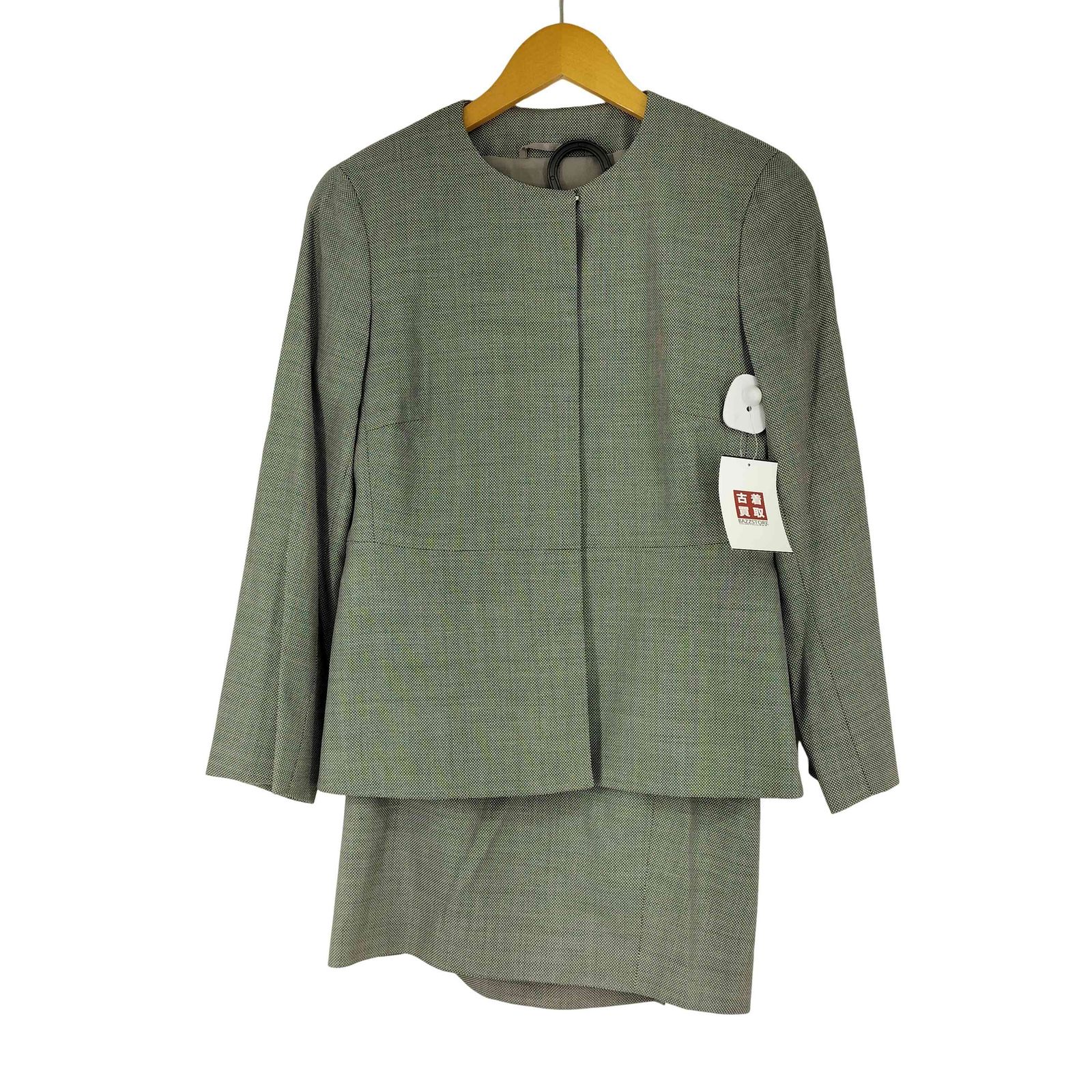 MaxMara マックスマーラ シルク混 ノーカラー ジャケット ブルー 