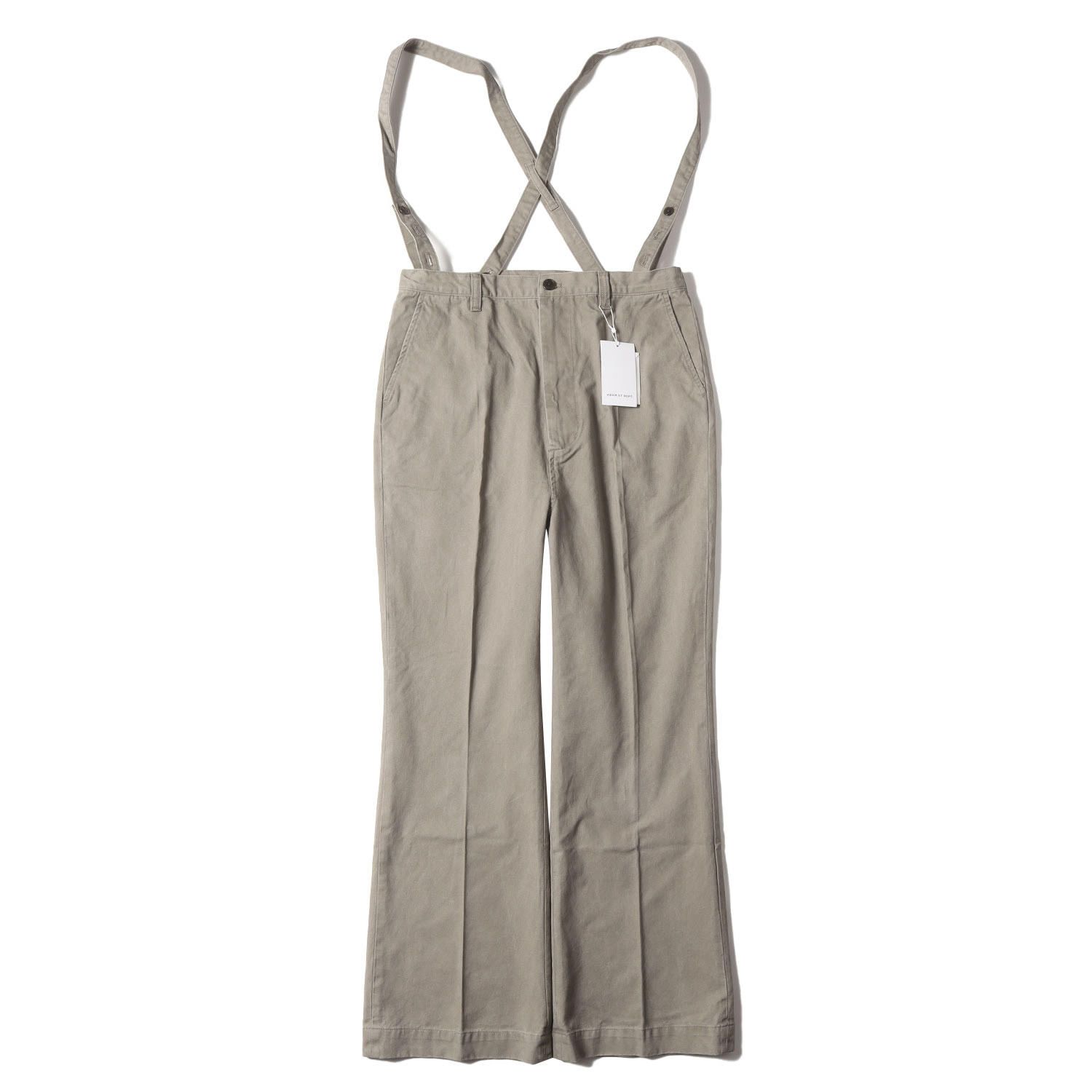Adam et Rope アダムエロペ パンツ サイズ L | 25SS WEB シーズンレス サスペンダー付き 2Way ハイウエスト セミフ パンツ GMS-25090 | ライトグレー | ボトムス ズボン メンズ