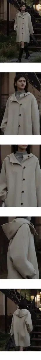 ティルアイダイ ハンドメイド フード ウール コート オートミール Free! WWW_MORNINGWALKER_COM