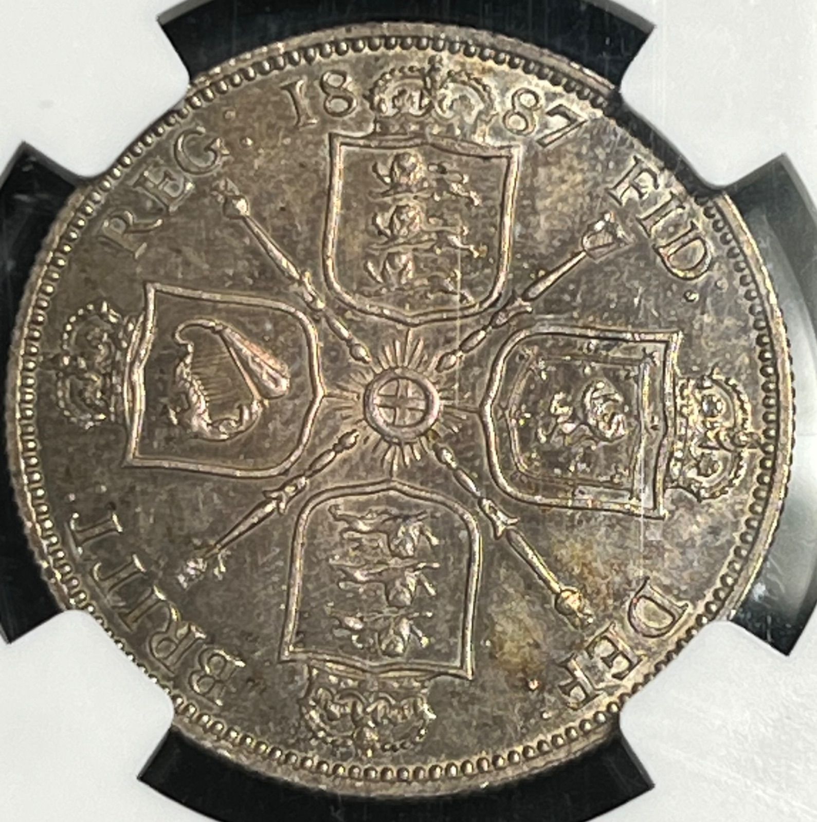 『NGC MS62』イギリスヴィクトリア女王ダブルフローリン銀貨(1887年) NGC MS62』イギリスヴィクトリア女王ダブルフローリン銀貨(1887