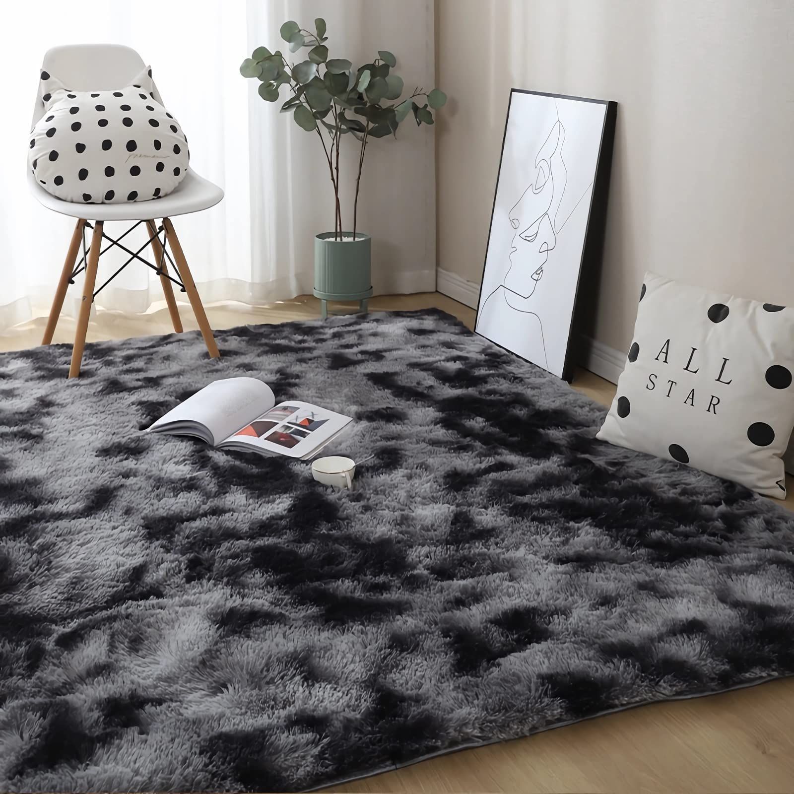 【数量限定】120×160cm(約1.5畳) ふわっと手触り優しいフランネルラグ 折り畳み 抗菌 長方形 洗えるラグ 冷房 滑り止め付 床暖房対応 ラグカーペット オールシーズン ラグマット ダークグレー