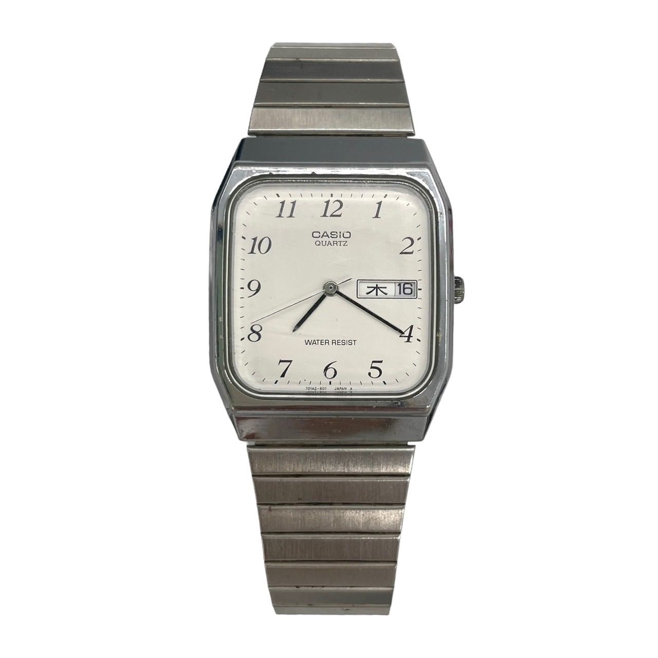 CASIO カシオ 腕時計 クオーツ クォーツ メンズ アナログ デイデイト 白文字盤 電池交換済 - メルカリ