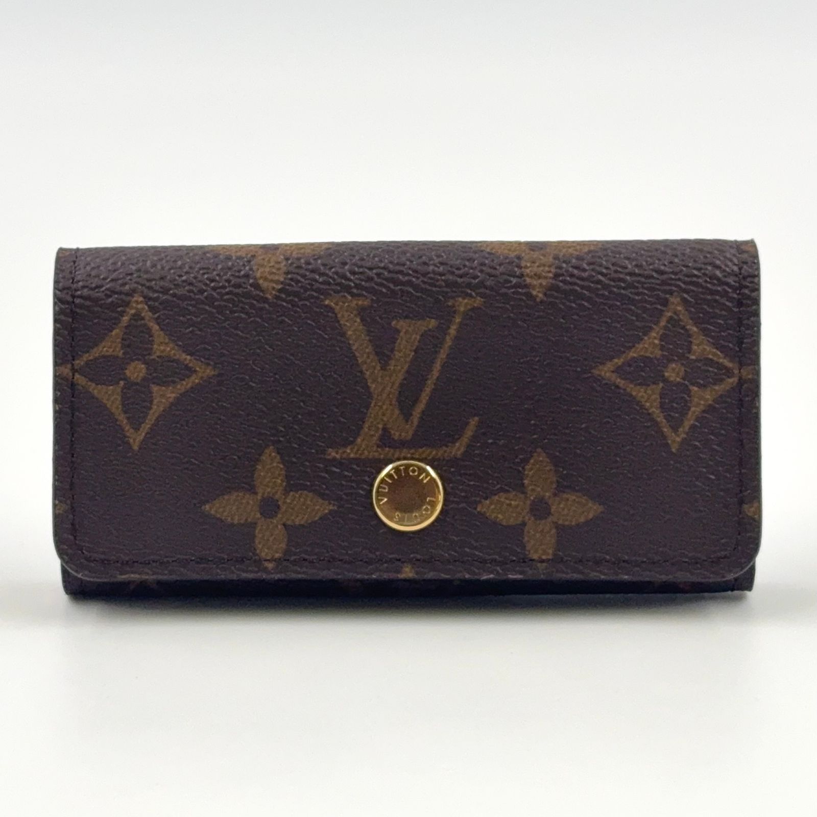 LOUIS VUITTON ミュルティクレ4 モノグラム モノグラム PVC ブラウン キーケース ゴールド M62631