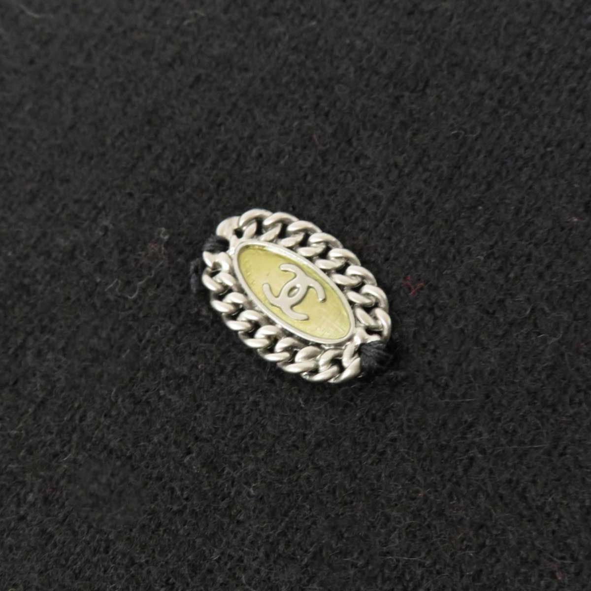 CHANEL カシミヤシルクニット帽 黒 ラメ入りリボン CCロゴ刺繍ほぼ未使用 シャネル ココマーク カシミヤ ニット レディース ブラック