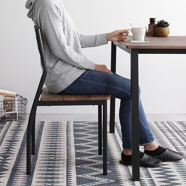 4人掛 ダイニング5点セット テーブル 幅110cm チェア2脚 ブラウン✕ブラック ダイニングテーブル ダイニングチェア ファミリー 食卓 4人家族 MARWIL-DEMENAGEMENTS_CH