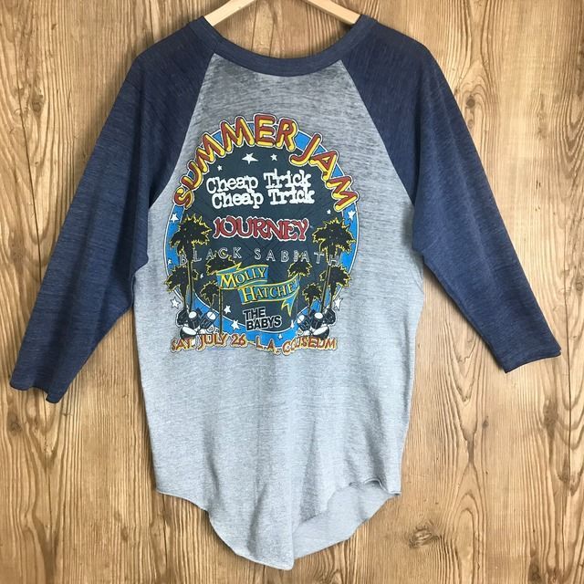 80s USA製 VINTAGE JOURNEY SUMMER JAM フェスT ロックT バンドT 七分袖 ラグラン メンズL 80年代 ヴィンテージ 古着 e24041304