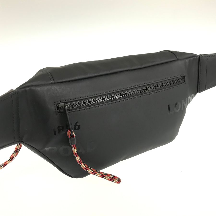 バーバリー BURBERRY 8036555 ブラック コットン レザー ナイロン