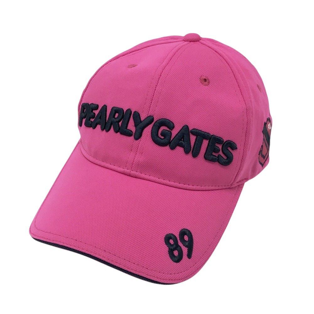 PEARLY GATES パーリーゲイツ キャップ ロゴ刺繍 ニコちゃん ピンク系