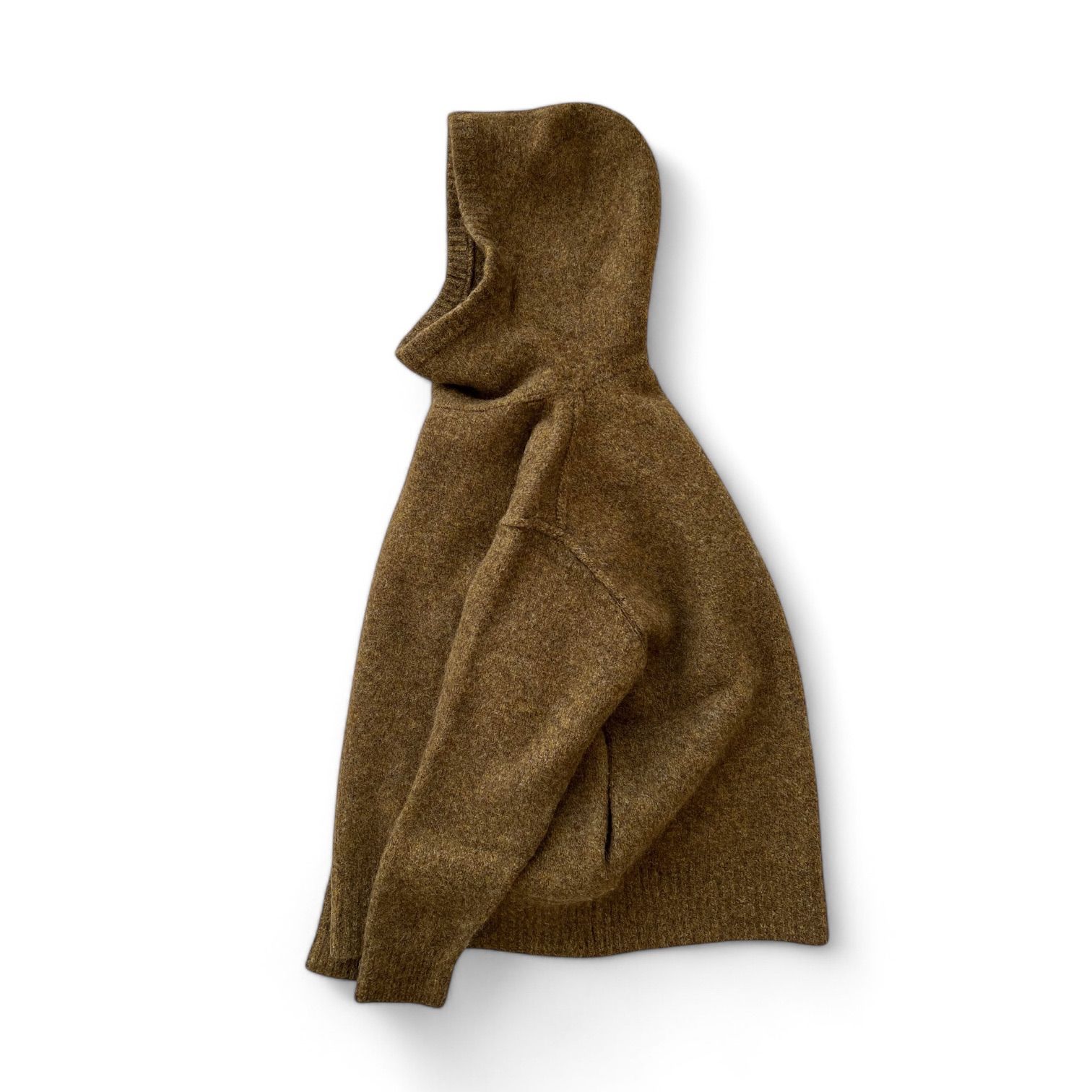 slopeslow スロープスロウ brushed yak/Shetland wool hoodie balaclava ニットパーカ - メルカリ