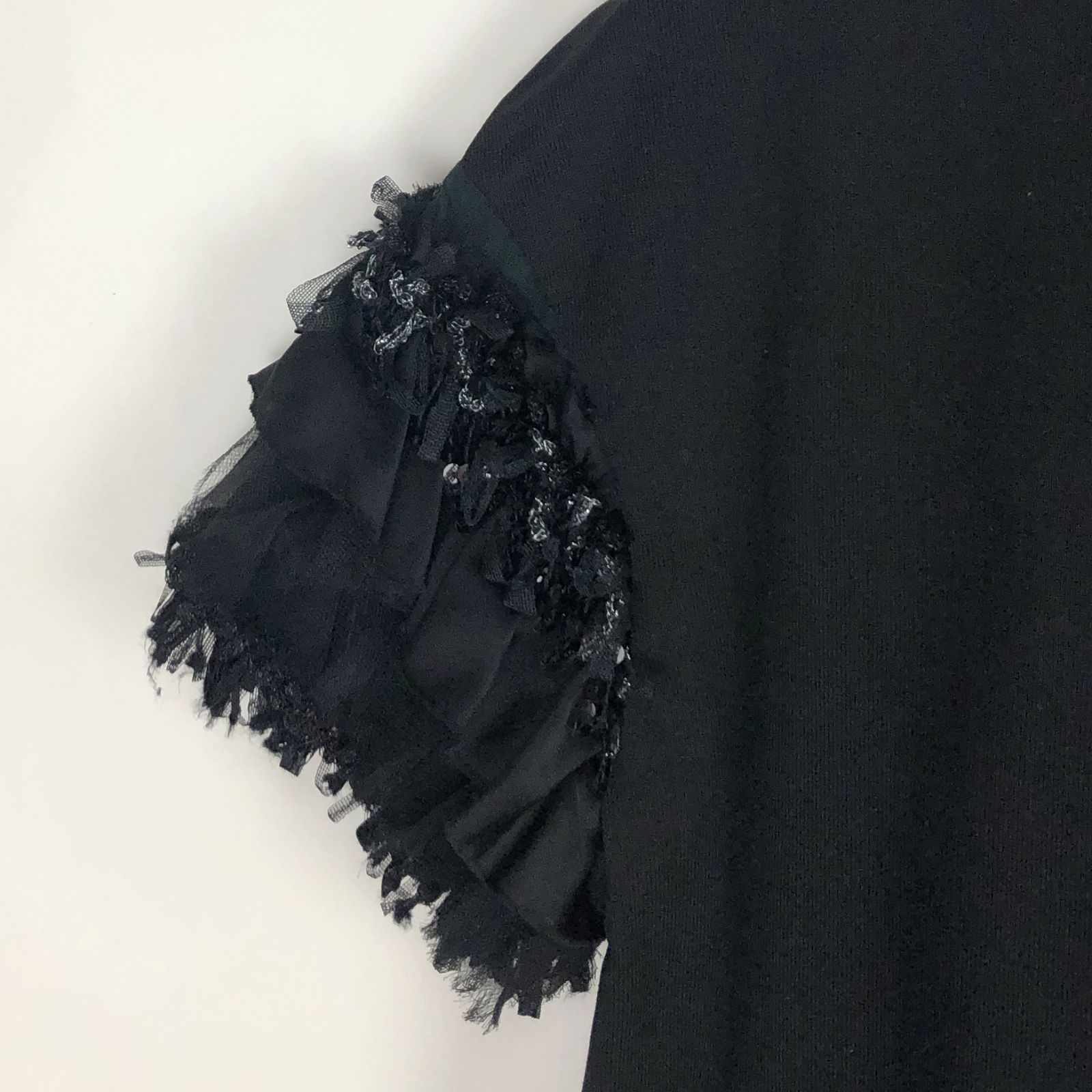 leur logette フリル袖 カットソー スパンコール 黒 - メルカリ 