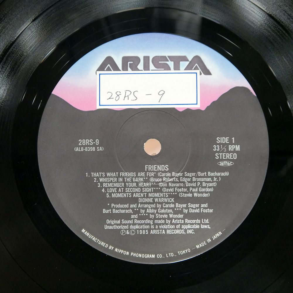国内盤 ディオンヌワーウィック/フレンズ/ARISTA 28RS9 LP