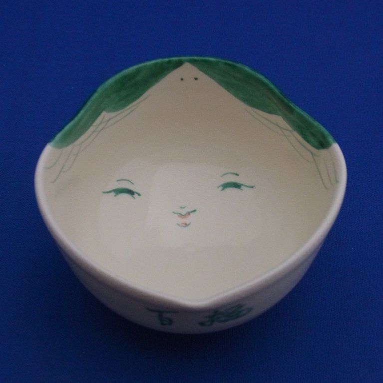 八木海峰作 清水焼煎茶茶碗 五色お福 USTAUSTRALIA_COM_AU