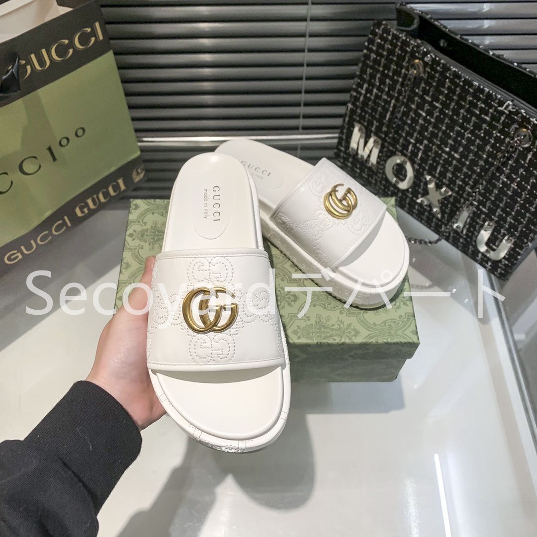 新品未使用 グッチ GUCCI サンダル サボ・クロッグ 厚底 レディー 箱付 0103 - メルカリ