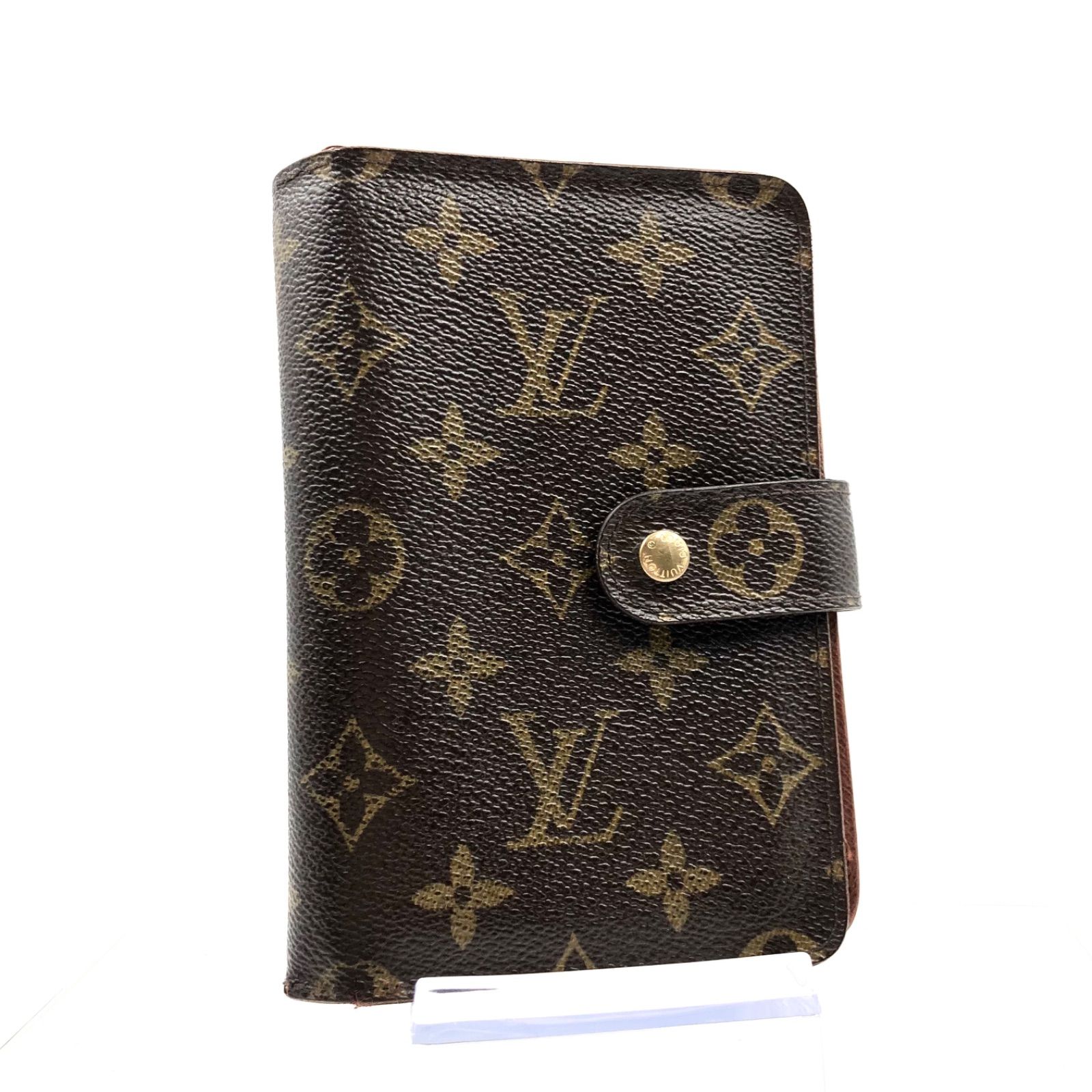 LOUIS VUITTON ルイヴィトン モノグラム ポルトパピエ ジップ 二つ折り財布 ジップアラウンド PVC×レザー M61207 フランス製  刻印あり ブラウン ゴールド金具 - メルカリ