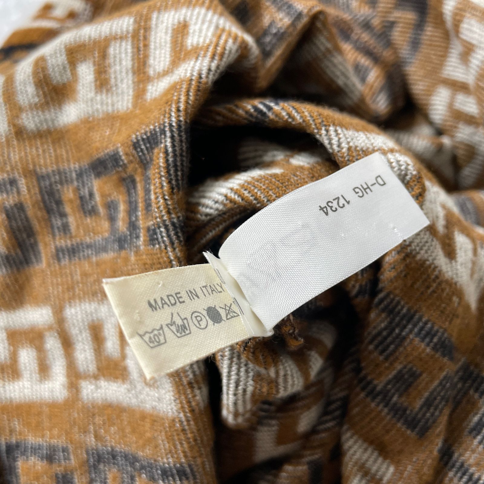 FENDI ITALY製 ズッカ柄 パイル地 ノースリーブ ワンピース フェンディ