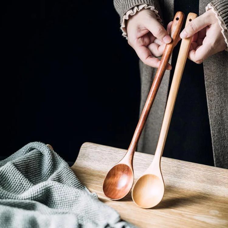 木製 スプーン 2本入 柄の長いスプーン 33cm ロングスプーン 送料無料