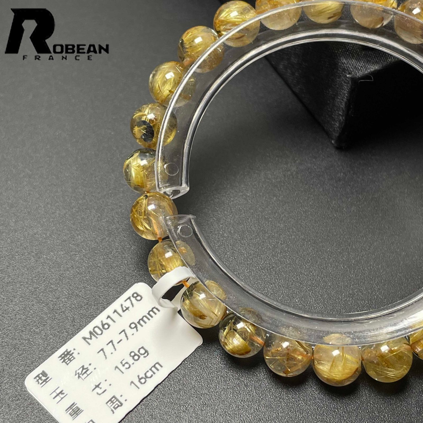 限定一点 上品 EU製 ☆ROBEAN・太陽花タイチンルチル☆黄金針水晶 金