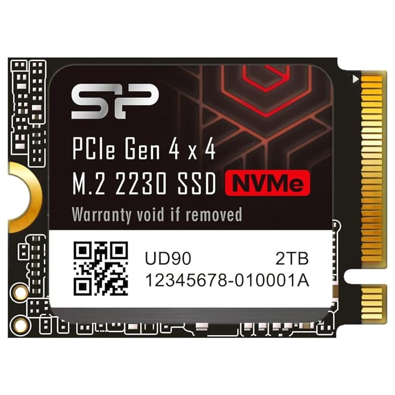 シリコンパワー 2TB NVMe 4.0 Gen4 PCIe M.2 2230 SSD R/W 5，000/3，200 MB/s Steam Deck対応 UD90 2230 SP02KGBP44UD9007