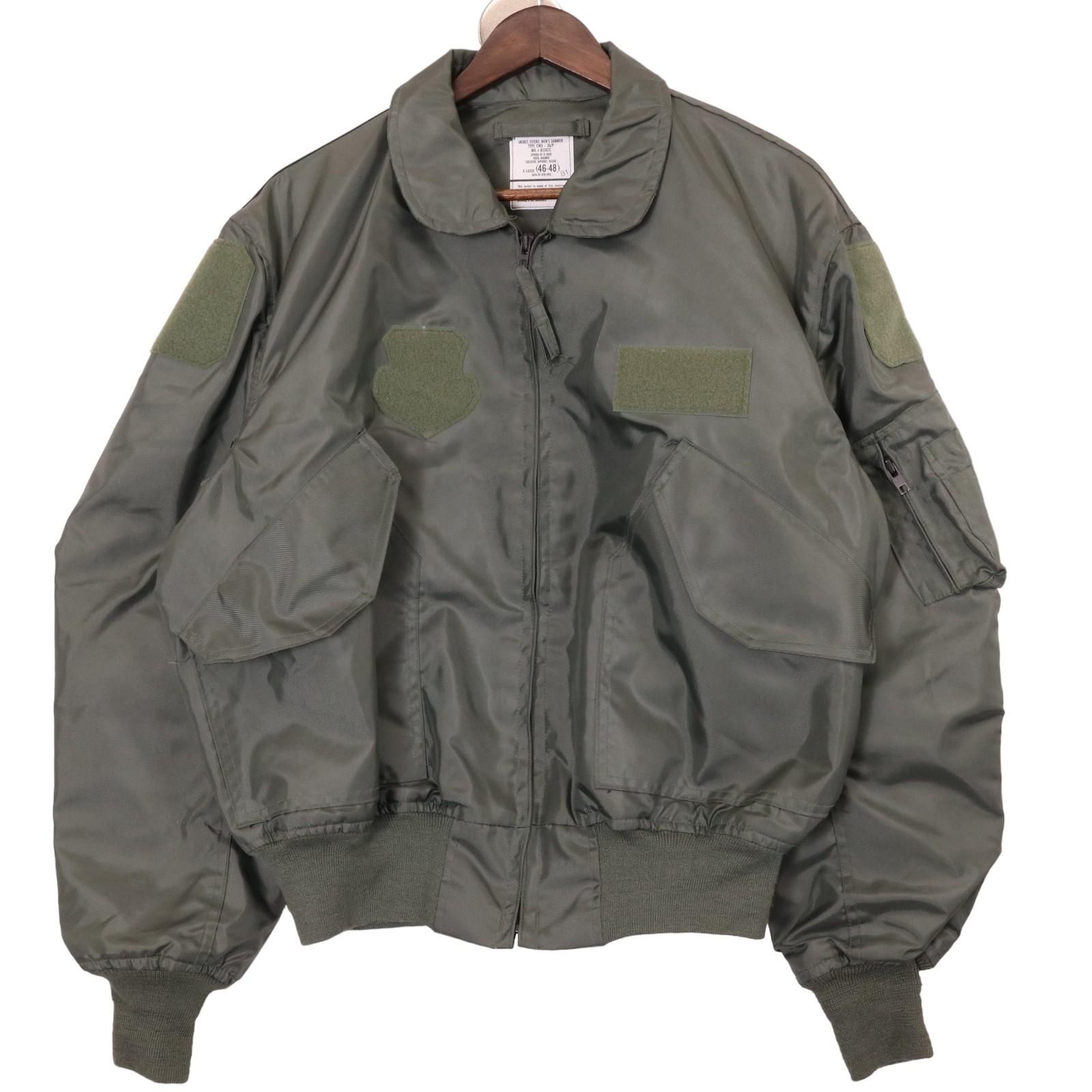 90年代 米軍実物 U.S.AIRFORCE CWU-36/P フライトジャケット ミリタリー セージグリーン (メンズ X-LARGE) 中古 古着 A0274