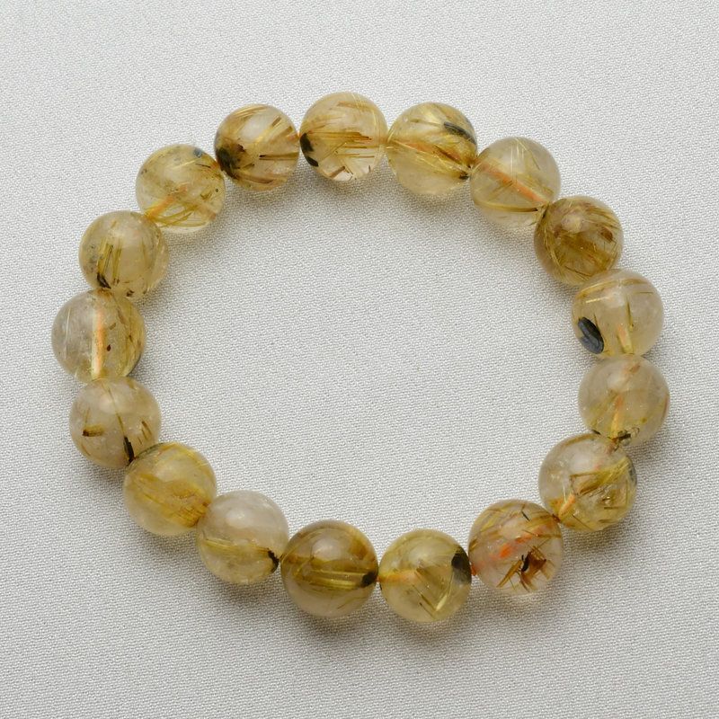 ハートのヘマタイトがポイント 12～13mm 太陽放射ルチルクォーツ GHB94 金運 仕事運 活力 開運 金針 高品質 プレゼント 贈り物 重厚感 天然石 44ｇ 浄化発送 メンズ レディース ギフト 京海堂 天然石の卸 京の蔵 NEXPOTALLINN_EU